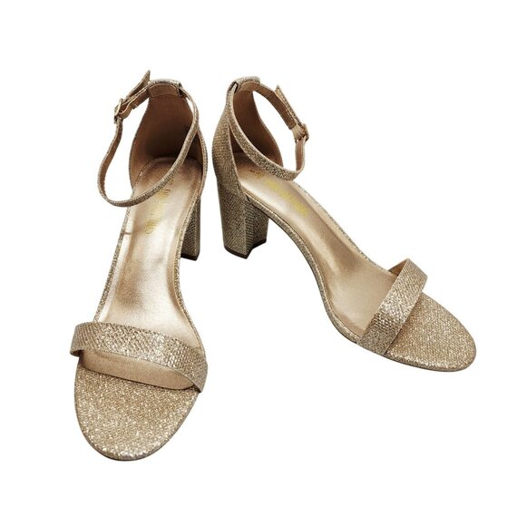 Dream Pairs Womens Glittery Block Heel Ankle Strap Sandals - Size 9 - Picture 5 of 13